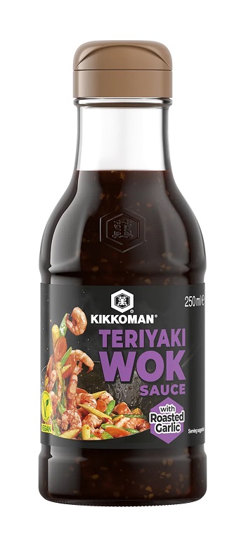 Salsa Teriyaki per wok con aglio arrostito - Kikkoman 250ml.